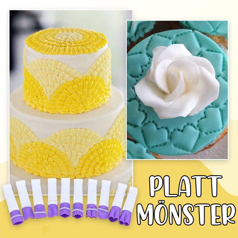 "Verktygssats för fondantdekorering med justerbara krusformar, perfekt för tårtdekoration och kreativ bakning."