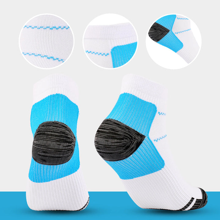 "Vibranta damhälsosportstrumpor med elastisk design och förstärkt häl för optimal komfort och stöd vid träning."