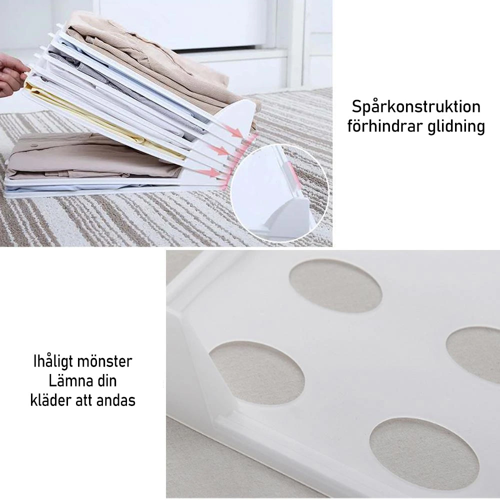 "Vikbar klädförvaring, miljövänlig och hållbar, för ordnad och snygg garderob. Andningsbar design, passar alla kläder."