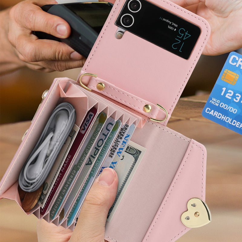 "Vikbart Samsung-fodral i konstläder, flera färger, med kortförvaring, elegant och skyddande för Samsung FLIP."