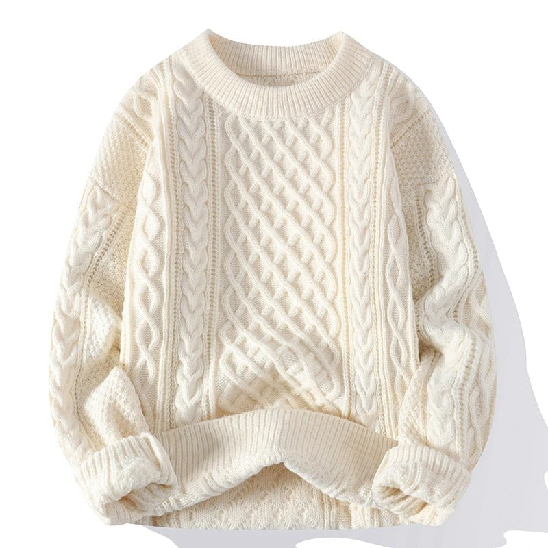 Retro kvinnors stickad tröja i bekväm design, O-ringad för en tidlös look