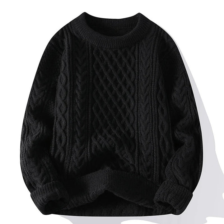 Höstmode: mysig stickad tröja för kvinnor, O-ringad i klassisk vintagestil
