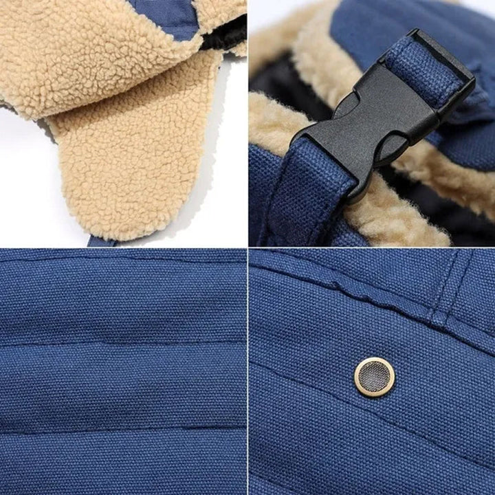 Vintermössa i fleece med öronskydd för herr och dam, varm och trendig, finns i brun, grön, marinblå och svart.