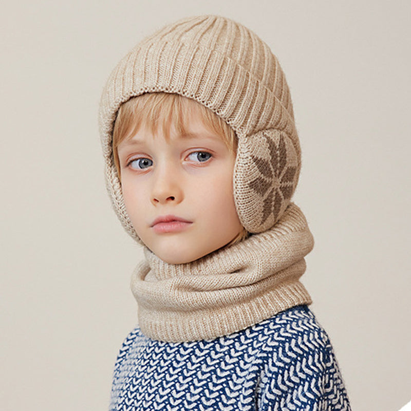 "Vinterscarfset för barn i mjuk fleece, mörkgrå färg, idealisk för 4-10 år, komfort och värme för vinterdagar"