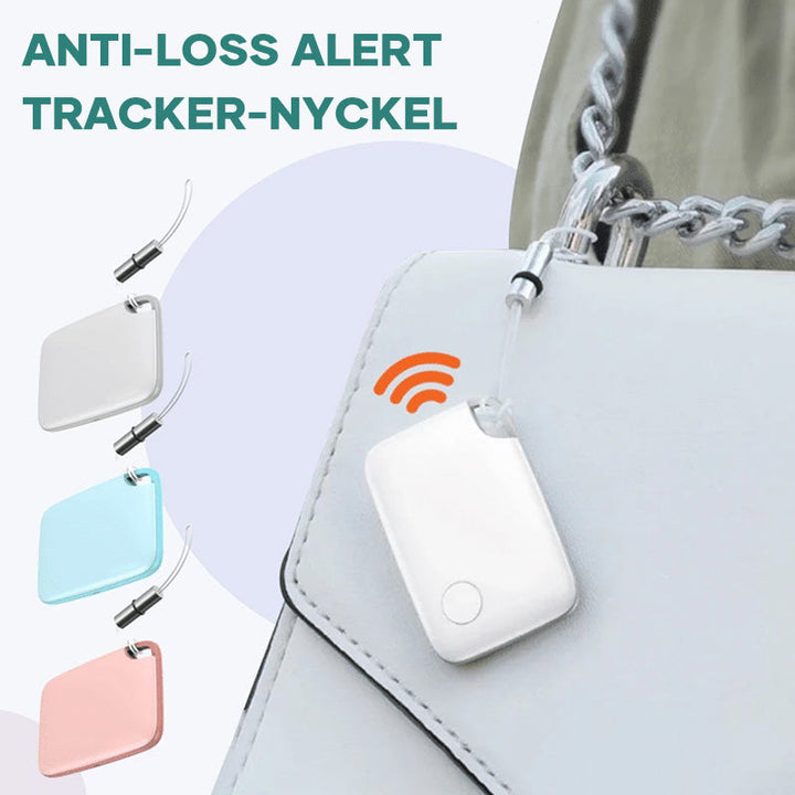 "Vit Bluetooth-spårare för förlorade föremål, kompakt och bärbar, idealisk för nycklar, husdjur och fordon."