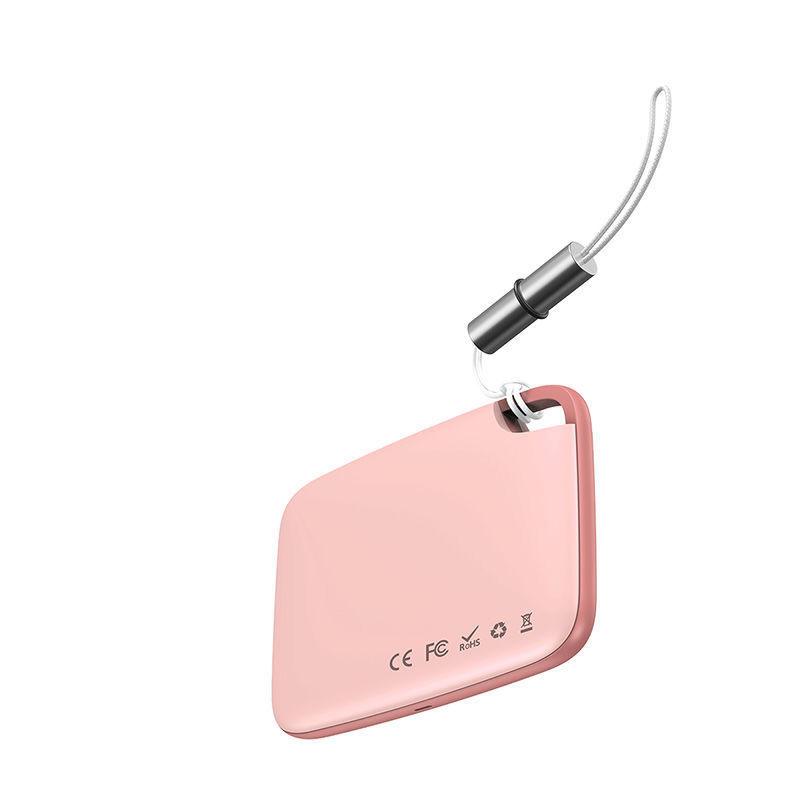 "Vit Bluetooth-spårare för förlorade föremål, kompakt och bärbar, idealisk för nycklar, husdjur och fordon."