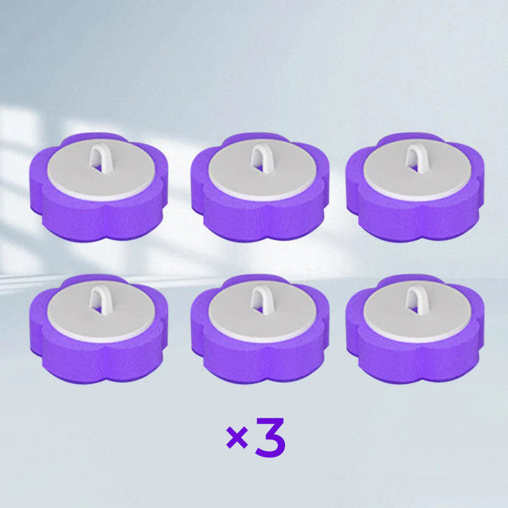 "Vit engångsrengöringsverktyg för toalett med förladdat svamphuvud, plastmaterial, inkluderar 18 svamphuvuden."