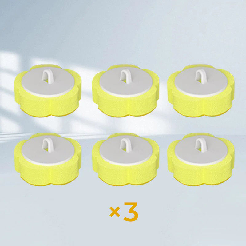 "Vit engångsrengöringsverktyg för toalett med förladdat svamphuvud, plastmaterial, inkluderar 18 svamphuvuden."