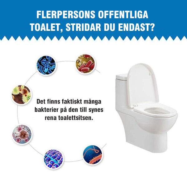 "Vit engångstoalettskydd, hygienisk och bekväm, vattentät, packat för resor och offentliga toaletter."