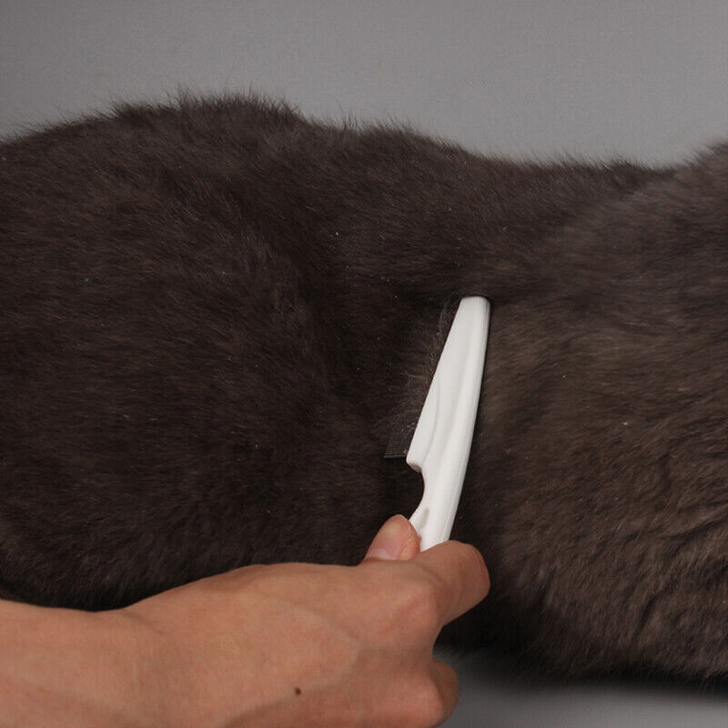 "Vit ergonomisk avtrasselgrooming kam för husdjur med rostfria rundade stift och bekvämt grepp för pälsskötsel."