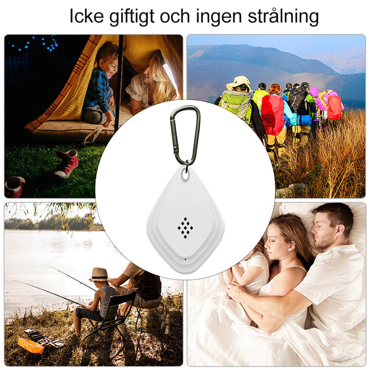 "Vit och svart ultraljud fästingskydd för husdjur, kemikaliefri, säker, vattentät och allergivänlig design."