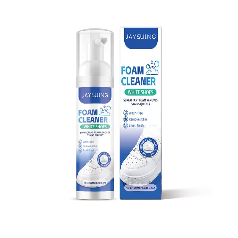 "Vit skumrengörare för sneakers och skor, kraftig och skonsam. Effektiv skumformel för djup rengöring av känsliga material."