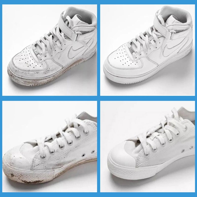 "Vit skumrengörare för sneakers och skor, kraftig och skonsam. Effektiv skumformel för djup rengöring av känsliga material."