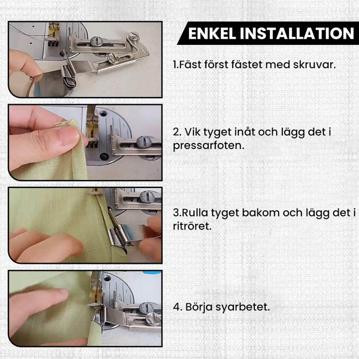 "Vit symaskin för effektiv sömning och precisionsarbete, perfekt för hemmabruk och professionella textilprojekt."