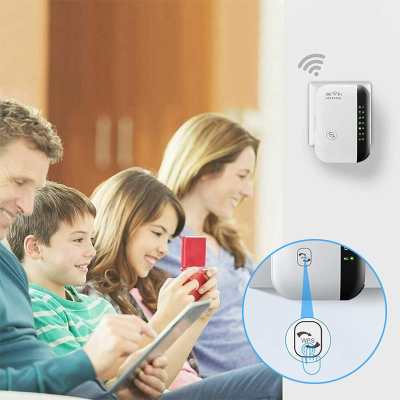 Vit WiFi Nätverksförlängare Repeater med 802.11n protokoll, diskret design för hem och kontor, förbättrad WiFi-signal.