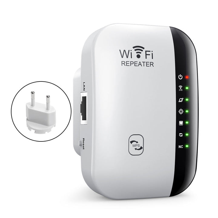 Vit WiFi Nätverksförlängare Repeater med 802.11n protokoll, diskret design för hem och kontor, förbättrad WiFi-signal.