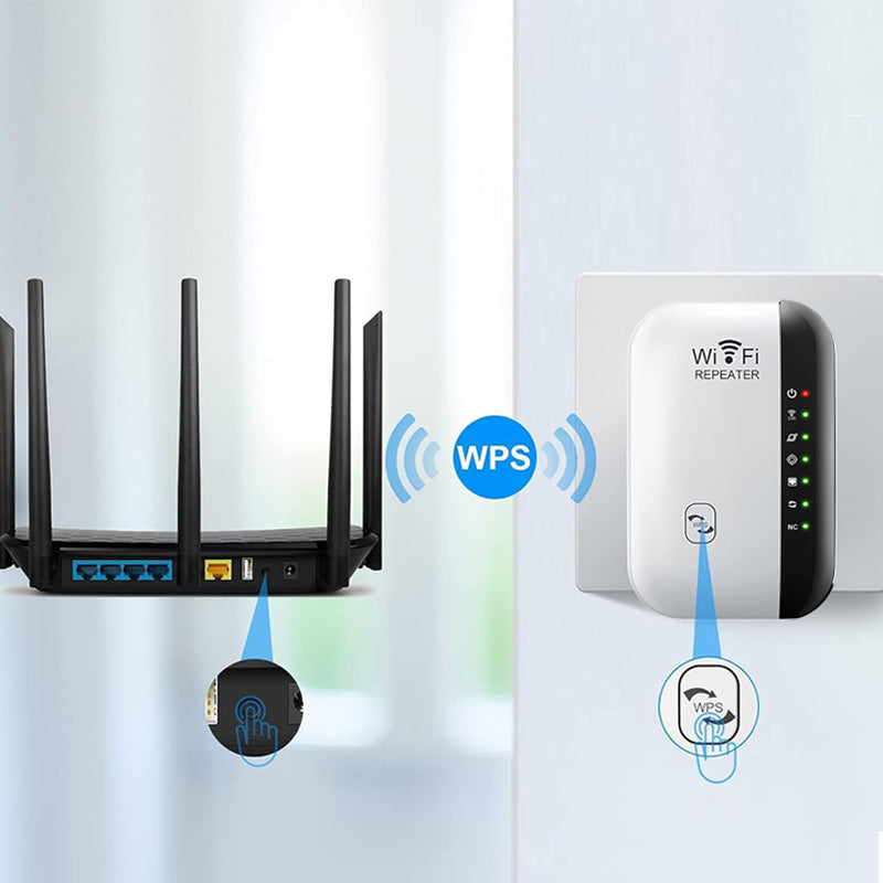 Vit WiFi Nätverksförlängare Repeater med 802.11n protokoll, diskret design för hem och kontor, förbättrad WiFi-signal.