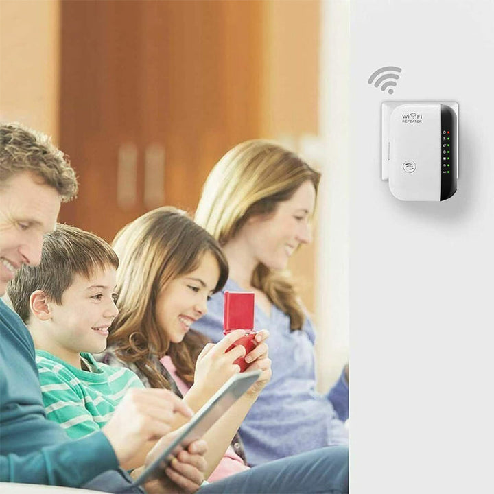 Vit WiFi Nätverksförlängare Repeater med 802.11n protokoll, diskret design för hem och kontor, förbättrad WiFi-signal.