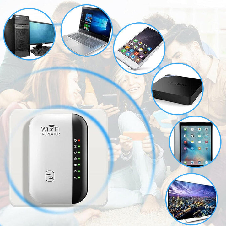 Vit WiFi Nätverksförlängare Repeater med 802.11n protokoll, diskret design för hem och kontor, förbättrad WiFi-signal.