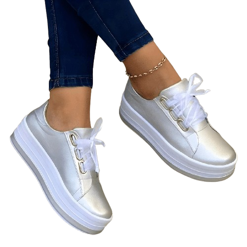 Dam Sneakers med Förhöjd Sula, Trendig Design