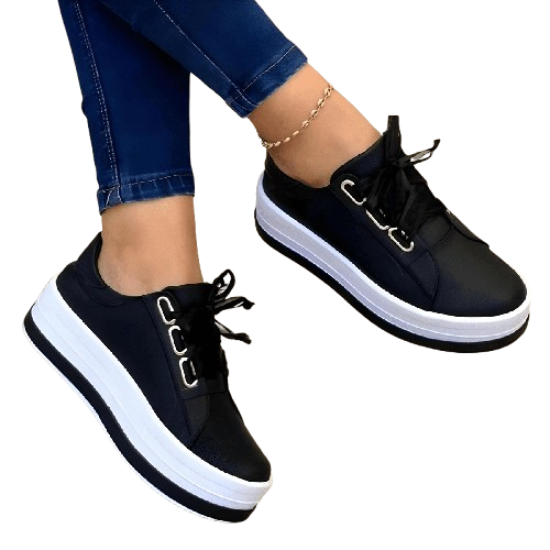Dam Sneakers med Förhöjd Sula, Trendig Design