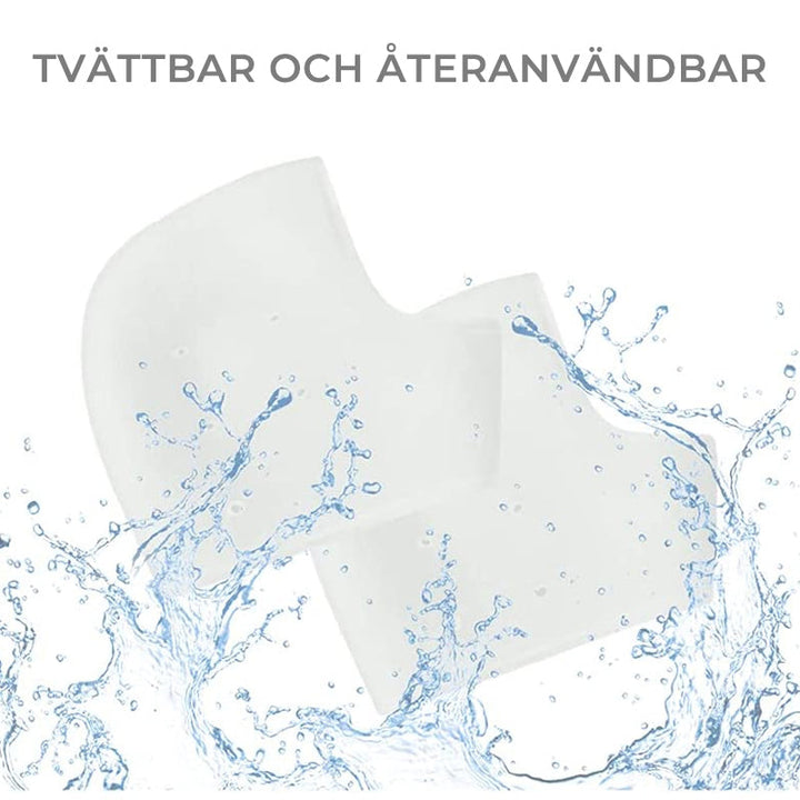 "Vitt silikonhälstöd för unisex, komfortabelt och ergonomiskt, multifunktionell för hälsa och välmående, sett framifrån."