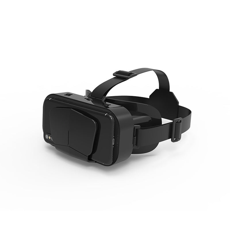 "VR panoramaglasögon med Bluetooth, IMAX-ljud; stora svarta linser, justerbara huvudramar, kompakt och hopfällbar design"