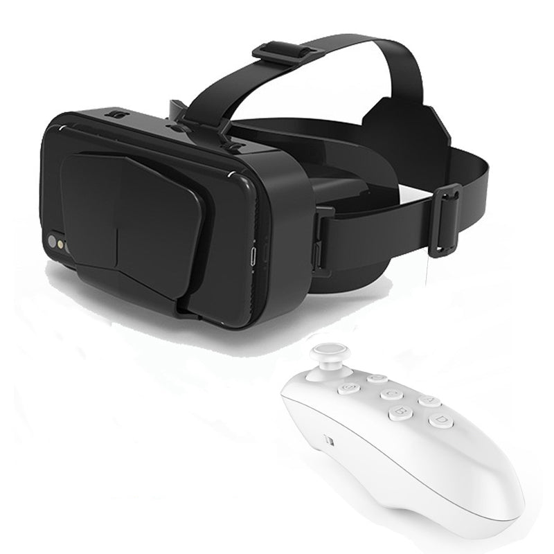 "VR panoramaglasögon med Bluetooth, IMAX-ljud; stora svarta linser, justerbara huvudramar, kompakt och hopfällbar design"