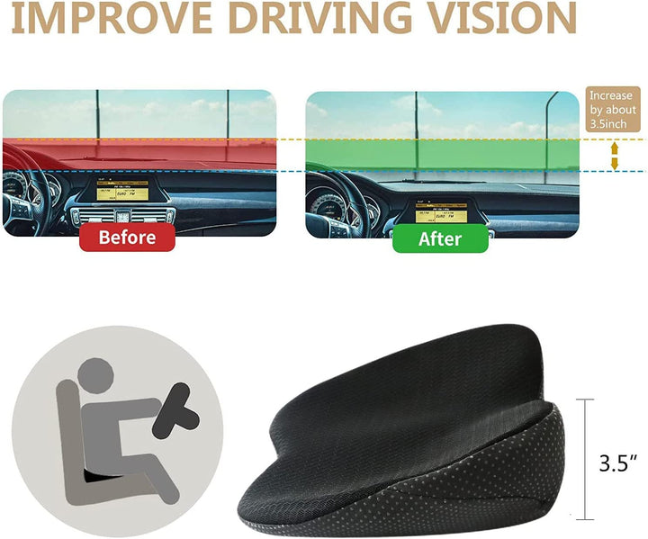 Ergonomisk sittdyna för vuxna, förbättrar körställning och sikt i bilen.