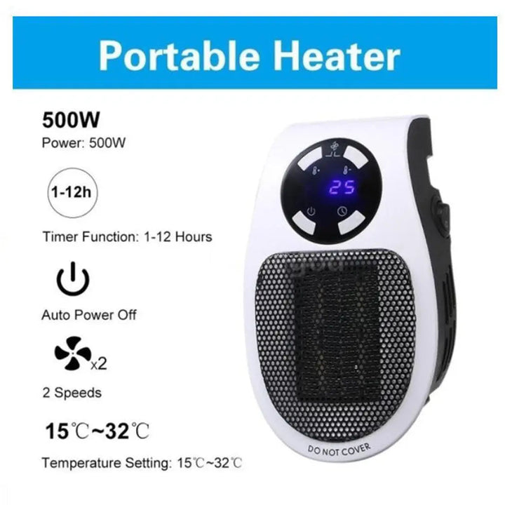 Bärbar WonderWarmer värmare med modern design. Ger effektiv och snabb värme i alla rum, hemma eller på kontoret.
