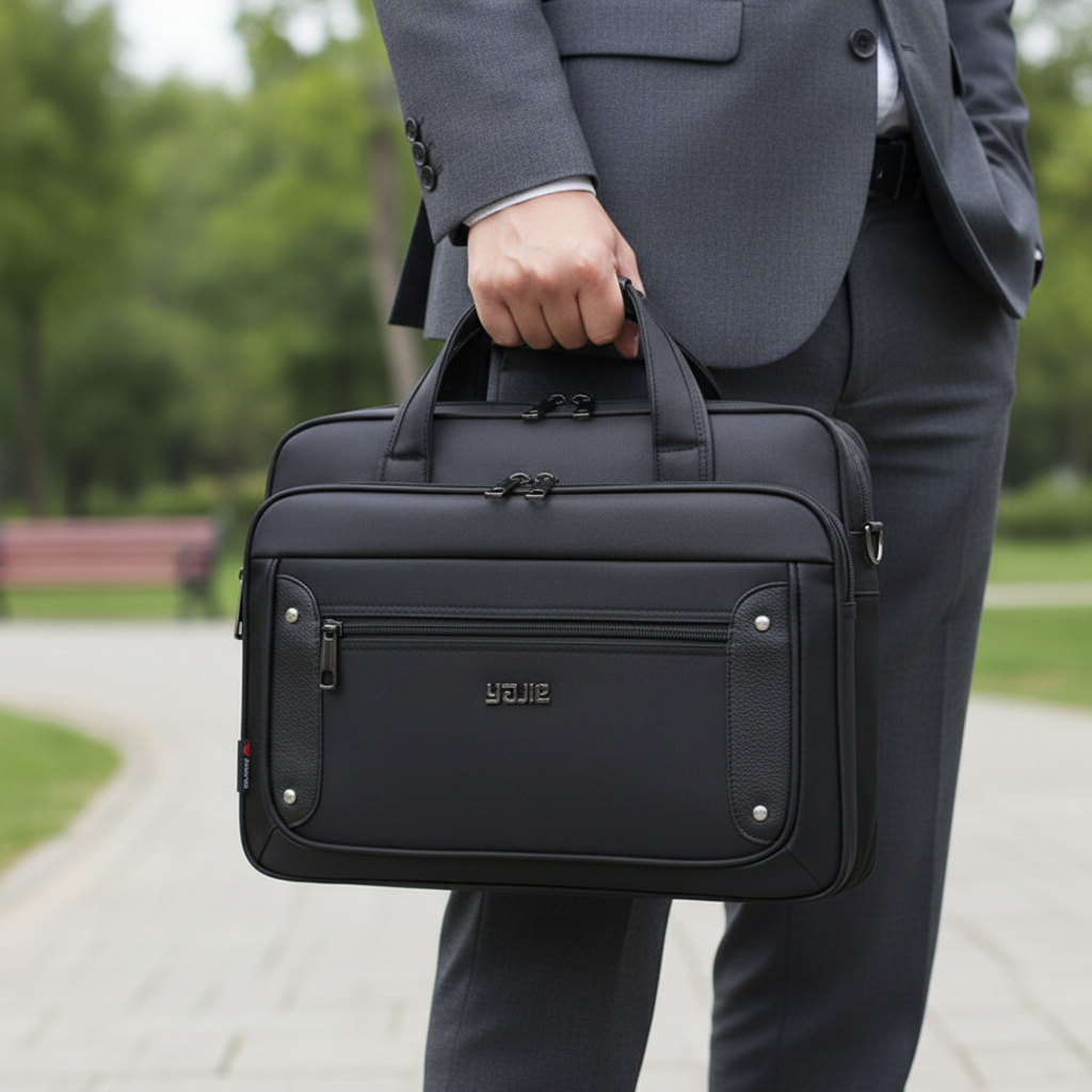 WorkEase laptopväska med organiserad förvaring, perfekt för produktiva dagar på kontoret eller resan.
